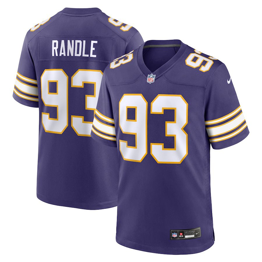 Men Minnesota Vikings 93 John Randle Nike Purple Classic Player Game NFL Jersey